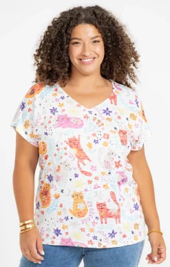 Toscane Boutique Tee-shirt imprimé chats| Tee-shirts