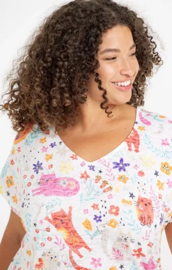 Toscane Boutique Tee-shirt imprimé chats| Tee-shirts