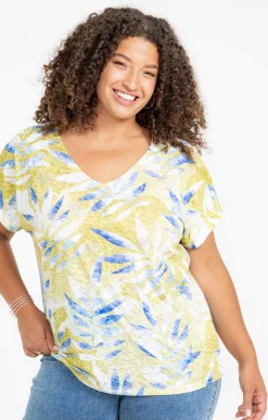 Toscane Boutique Tee-shirt imprimé feuillage| Tee-shirts