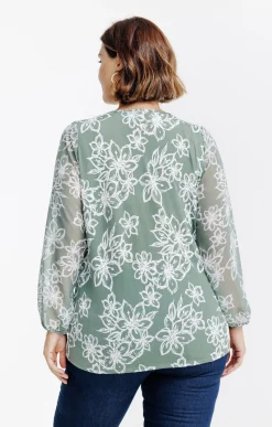 Toscane Boutique Tee-shirt imprimé fleuri à zip| Tee-shirts