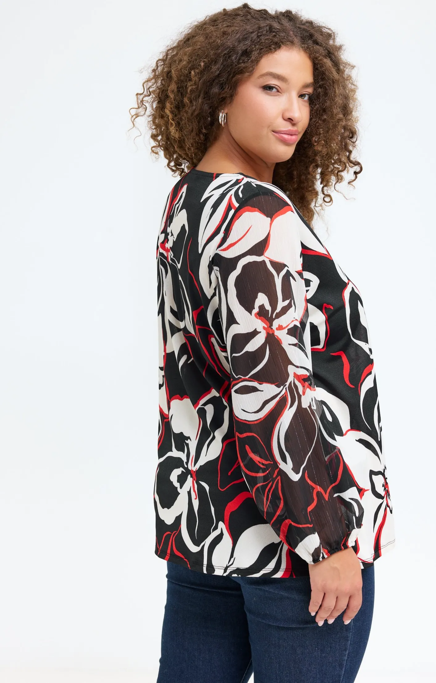 Toscane Boutique Tee-shirt imprimé fleuri et collier| Tee-shirts