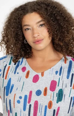 Toscane Boutique Tee-shirt maille chaude col V| Tee-shirts