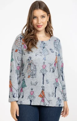 Toscane Boutique Tee-shirt maille chaude imprimé| Tee-shirts