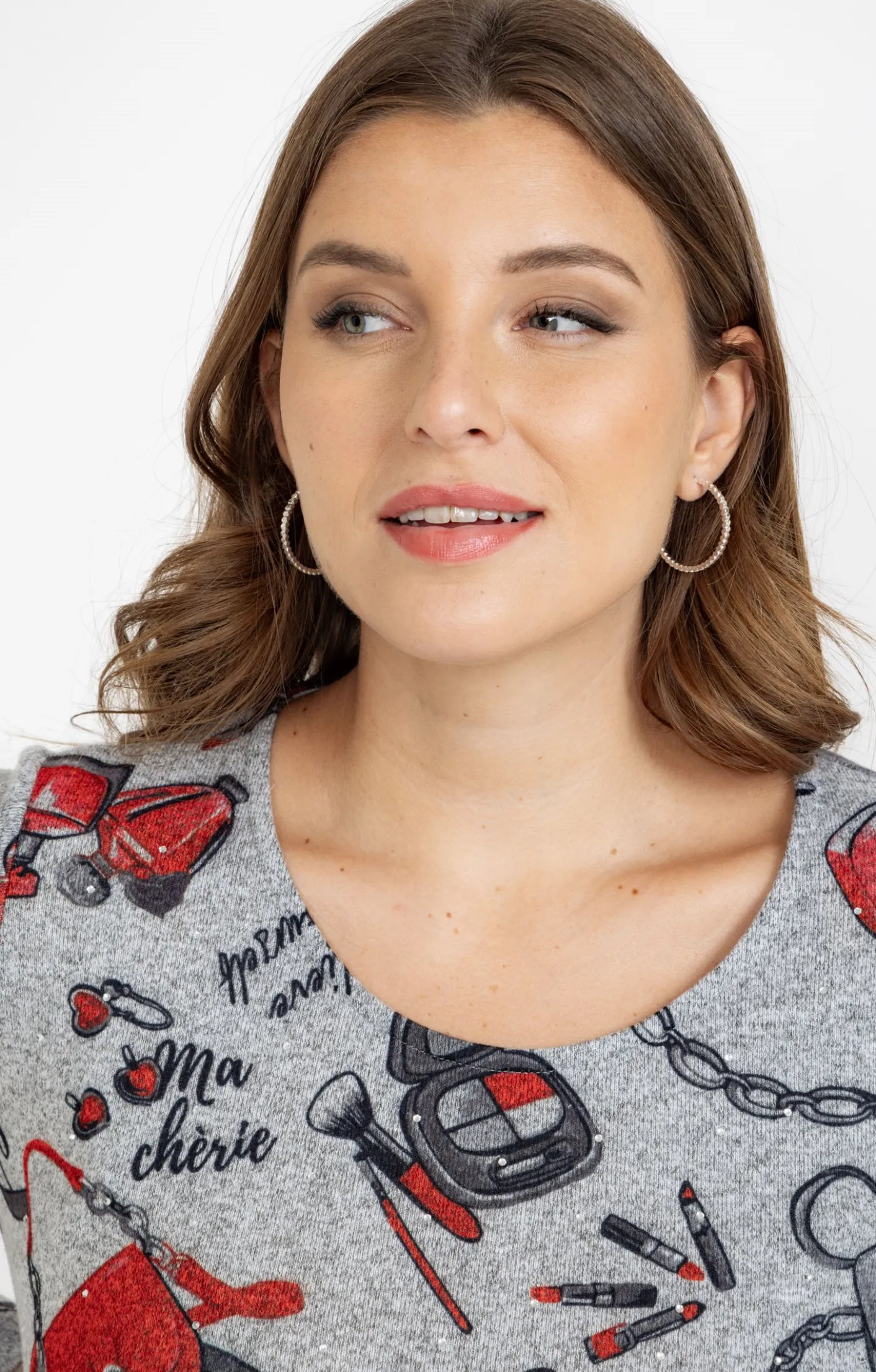 Toscane Boutique Tee-shirt maille chaude imprimé| Tee-shirts