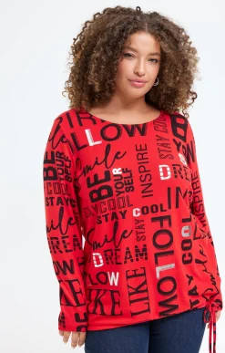 Toscane Boutique Tee-shirt maille chaude imprimé| Tee-shirts