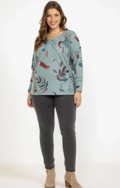 Toscane Boutique Tee-shirt maille chaude imprimé visages| Tee-shirts