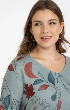 Toscane Boutique Tee-shirt maille chaude imprimé visages| Tee-shirts