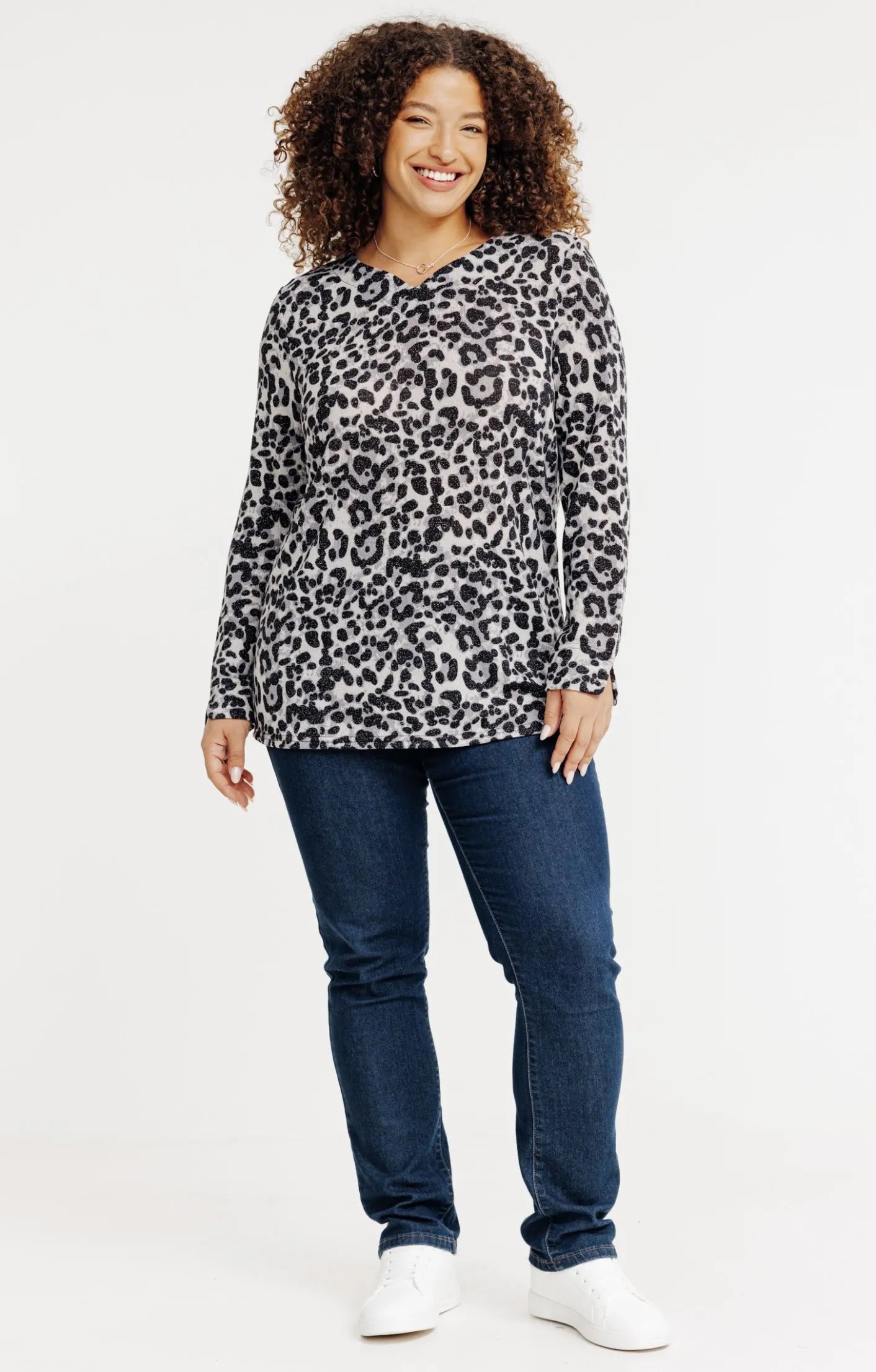 Toscane Boutique Tee-shirt maille chaude léopard| Tee-shirts