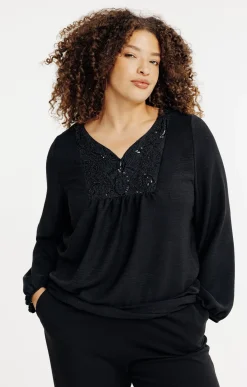 Toscane Boutique Tee-shirt uni avec plastron| Tee-shirts