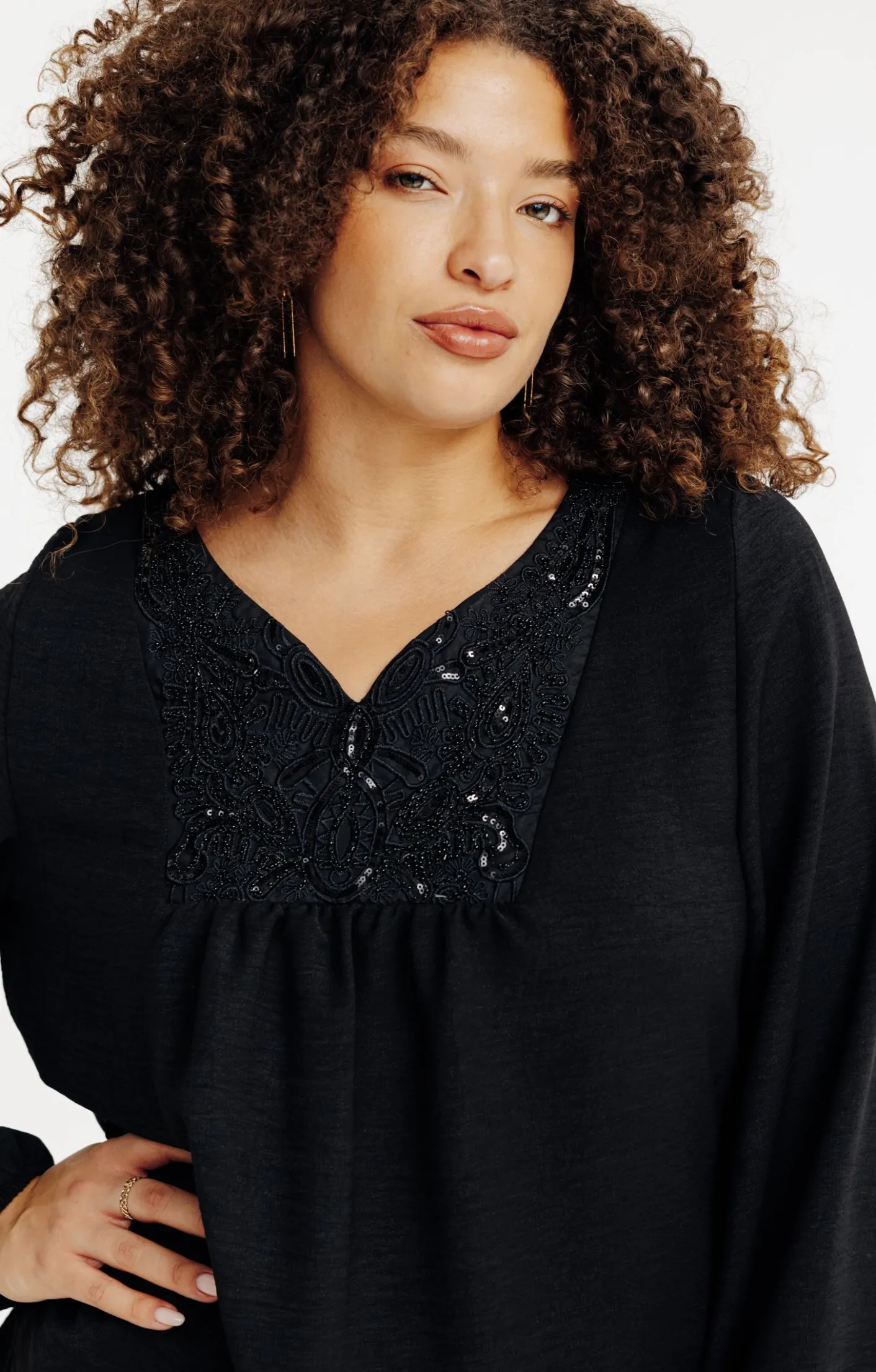 Toscane Boutique Tee-shirt uni avec plastron| Tee-shirts