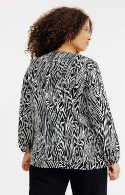 Toscane Boutique Tee-shirt zébré avec collier| Tee-shirts