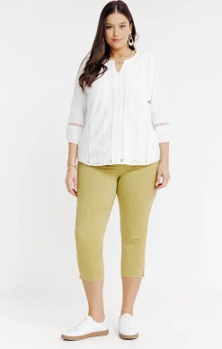 Toscane Boutique Tregging court détail strass smocked| Pantalons