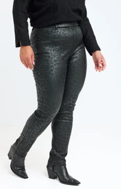 Toscane Boutique Tregging polaire imprimé léopard| Pantalons