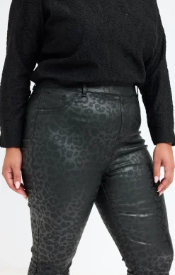 Toscane Boutique Tregging polaire imprimé léopard| Pantalons