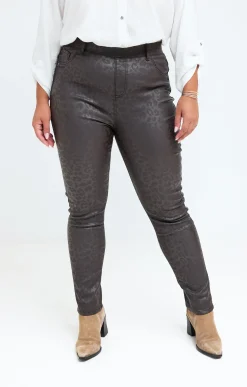 Toscane Boutique Tregging polaire imprimé léopard| Pantalons