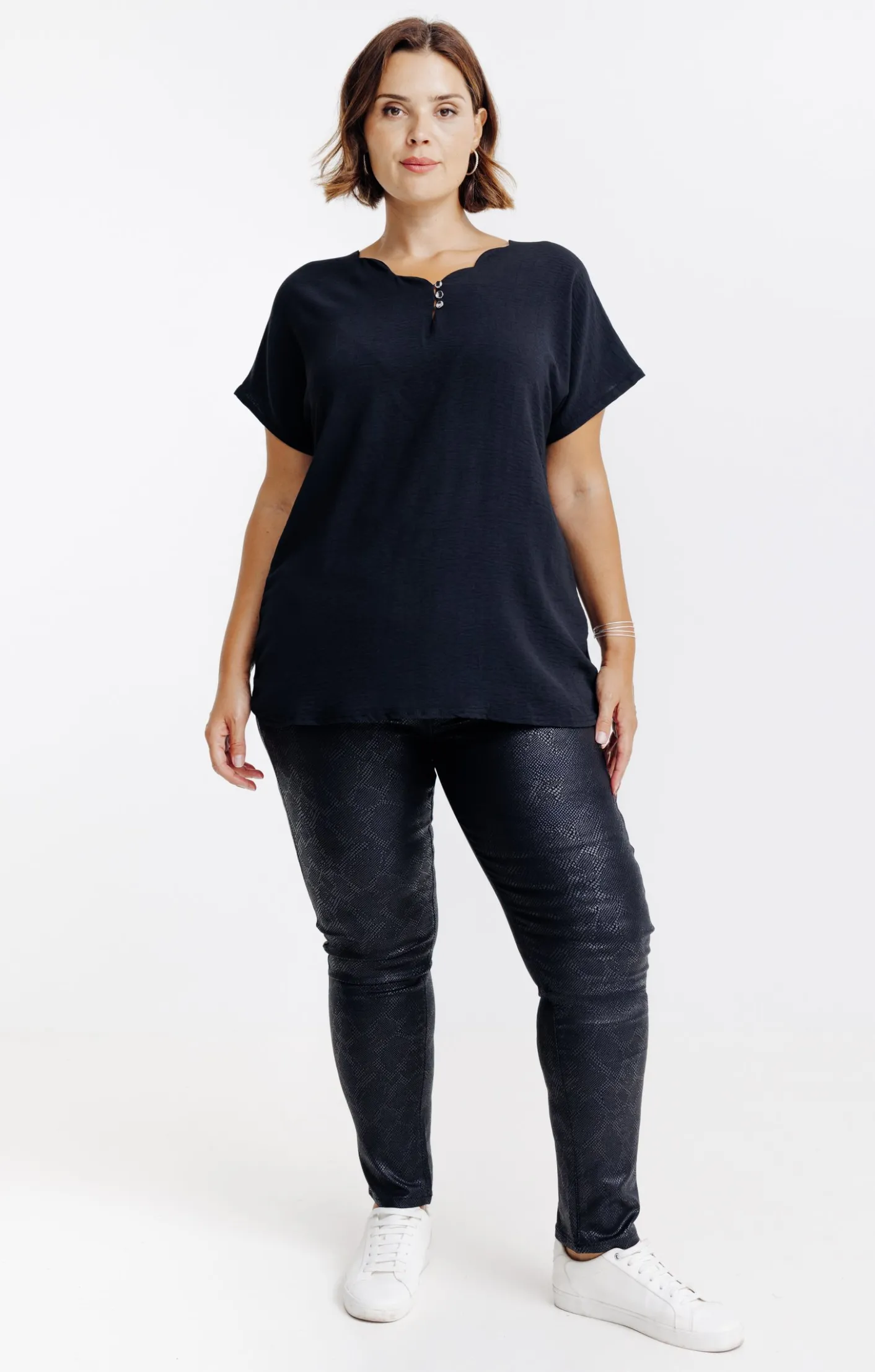 Toscane Boutique Tregging stretch effet peau de serpent| Pantalons
