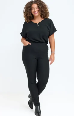 Toscane Boutique Tregging uni reliéfé damier| Pantalons