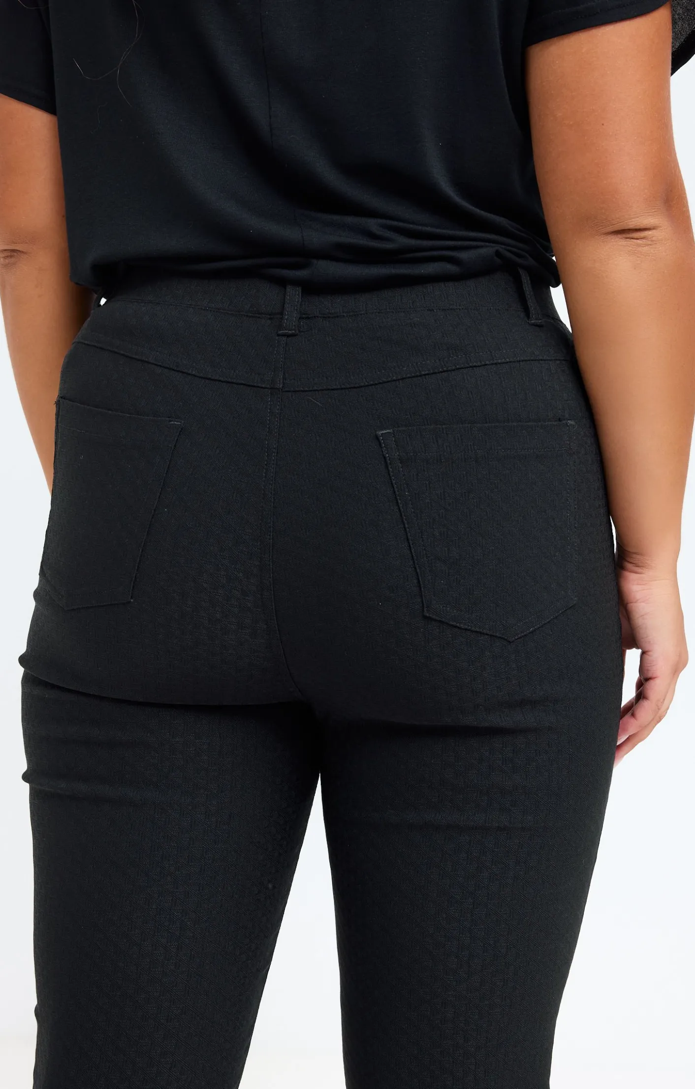 Toscane Boutique Tregging uni reliéfé damier| Pantalons