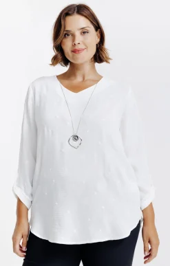 Toscane Boutique Tunique avec fleurs brodées et collier| Chemisiers & Tuniques