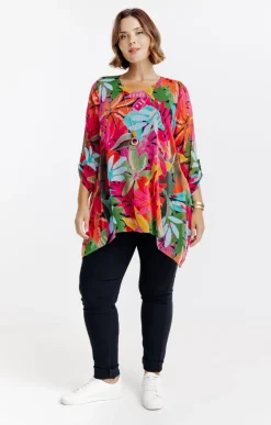 Toscane Boutique Tunique imprimée avec collier| Chemisiers & Tuniques