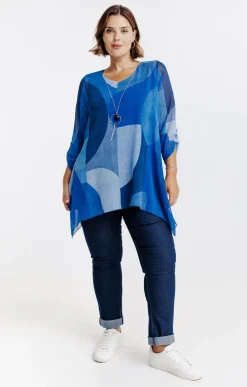 Toscane Boutique Tunique imprimée avec collier| Chemisiers & Tuniques
