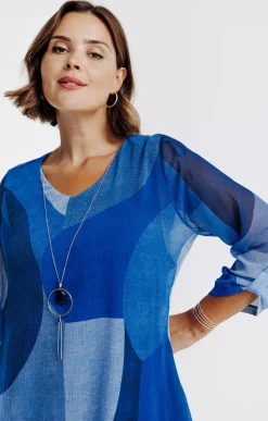 Toscane Boutique Tunique imprimée avec collier| Chemisiers & Tuniques
