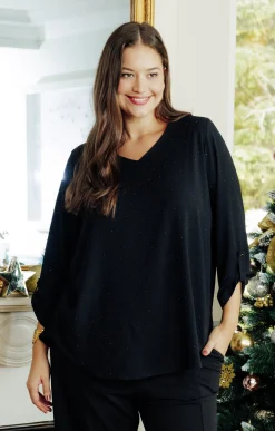 Toscane Boutique Tunique unie avec strass| Chemisiers & Tuniques