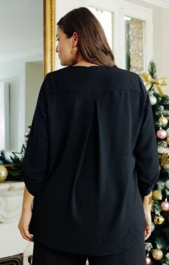 Toscane Boutique Tunique unie avec strass| Chemisiers & Tuniques