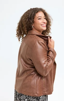 Toscane Boutique Veste biker zippée unie| Vestes