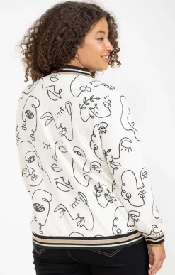 Toscane Boutique Veste bomber imprimée visages| Vestes