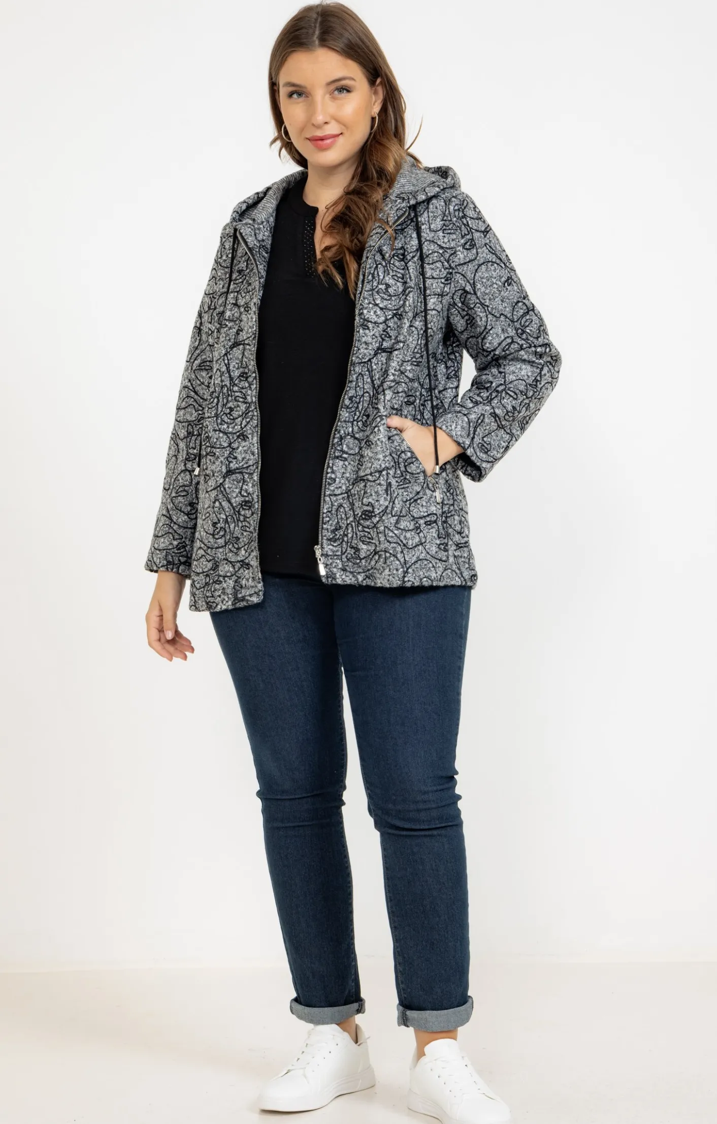 Toscane Boutique Veste imprimée en bouclette| Vestes