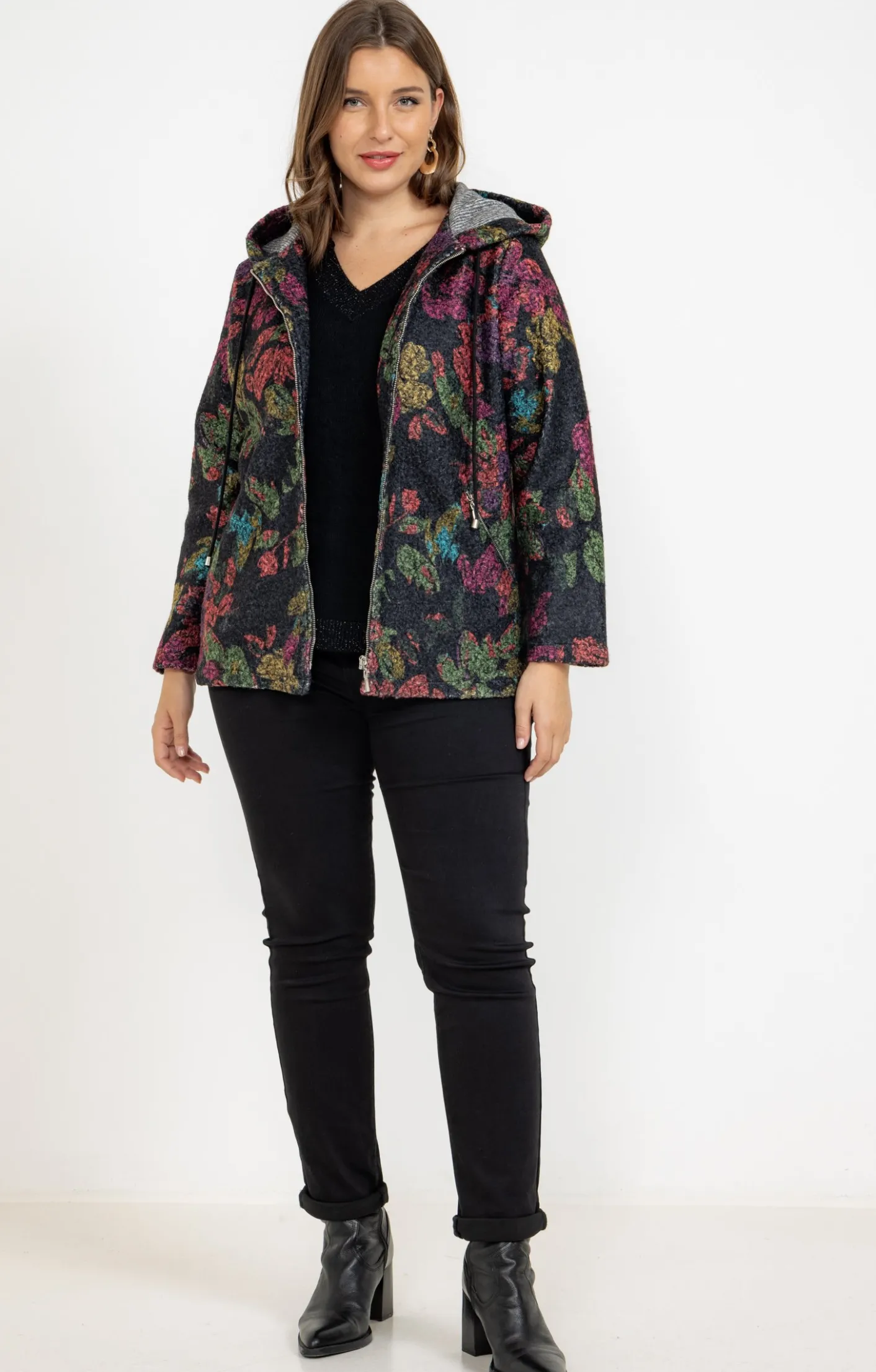 Toscane Boutique Veste imprimée en bouclette| Vestes