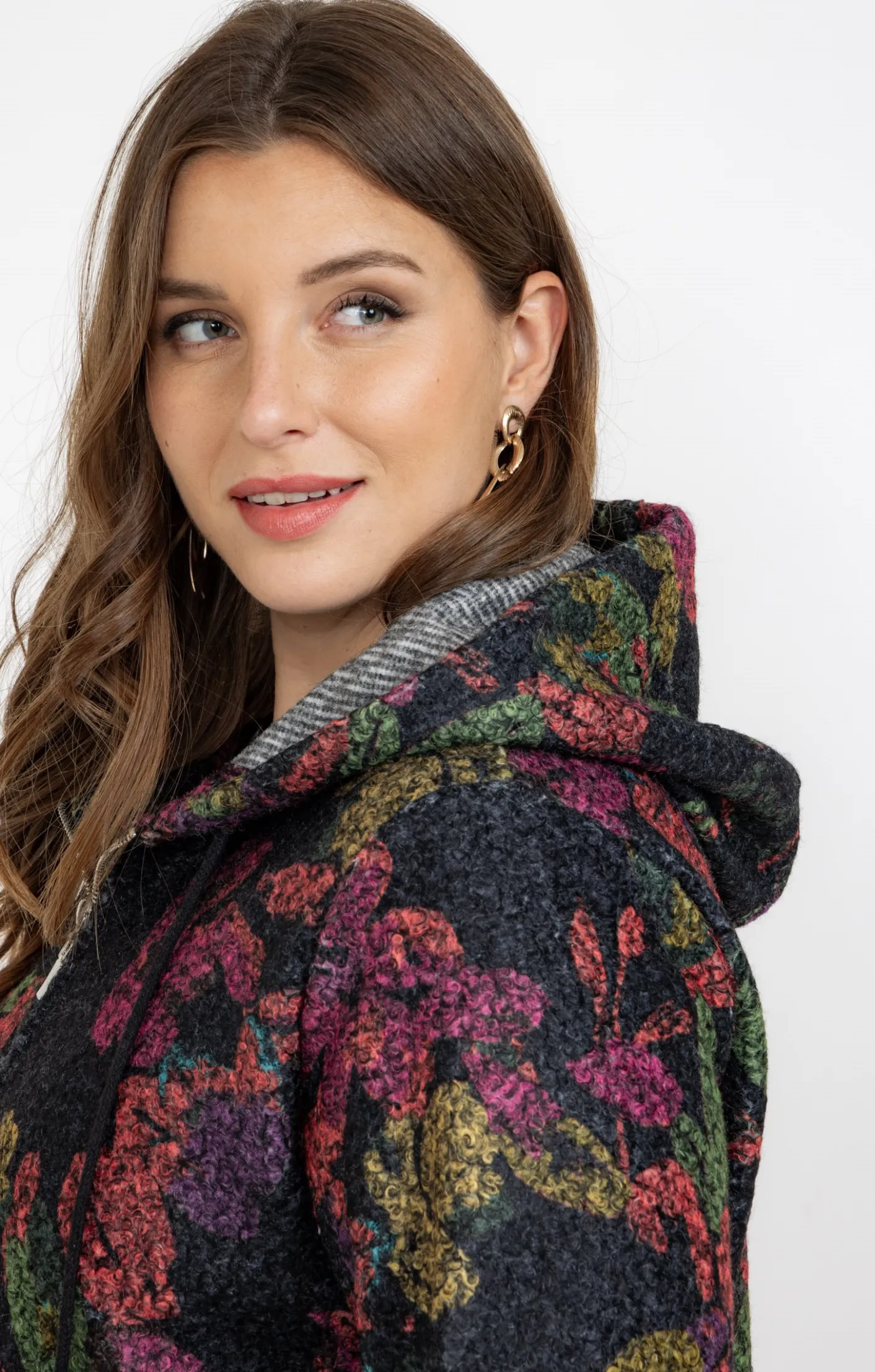 Toscane Boutique Veste imprimée en bouclette| Vestes